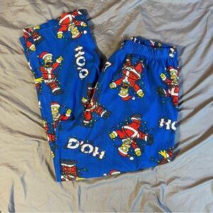 Briefly Stated Simpsons Doh Homer Christmas Lights Fleece Lounge Pants Large